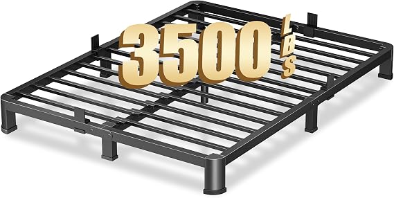 VIPSHOW 4 Inch Full Heavy Duty 3500lbs Bed Frame with Round-Corner