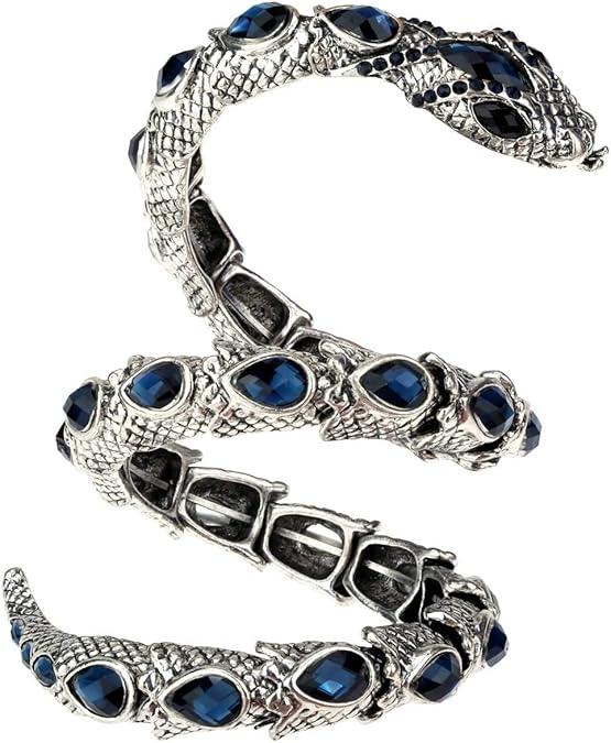 YACQ Women's Crystal Stretch Snake Bracelet Fit Wrist Size 6-1/2 to 8 Inch - Lead & Nickle Free - Halloween Costume Outfit Accessories Jewelry