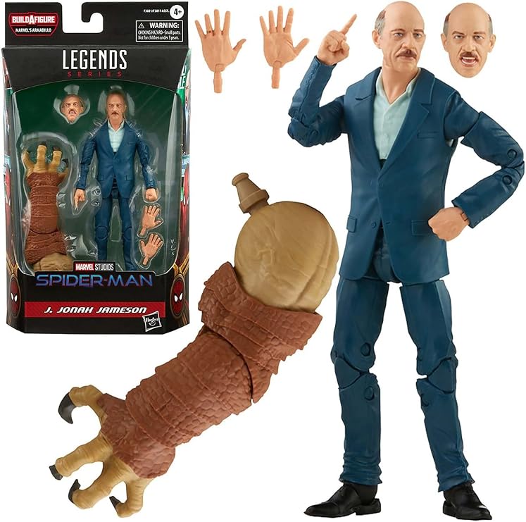 Spider-Man Marvel Legends Series J. Jonah Jameson 6-inch Collectible Action Figure Toy, 3 Accessories and 1 Build-A-Figure Part(s) | Marvel Legends Spider-Man 6 Inch Action Figure BAF Armadillo - J. Jonah Jameson
