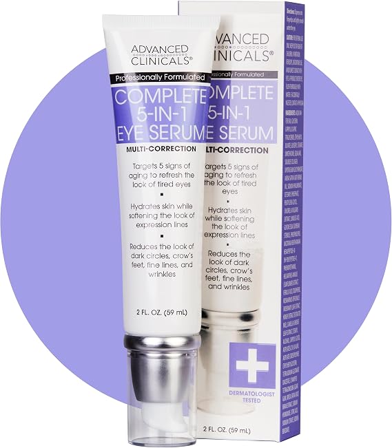 Advanced Clinicals, Complete 5-in-1 Eye Serum, Multi Collection, 59ml 2 fl. oz.