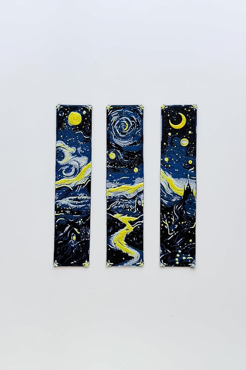 3'lü Van Gogh Starry Night Kitap Ayracı