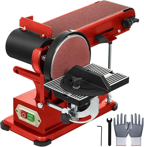 Belt Disc Sander 4x36inch and 6inch Disc, Benchtop Disc Belt Sander 375W Powerful Bench Sander for Woodworking