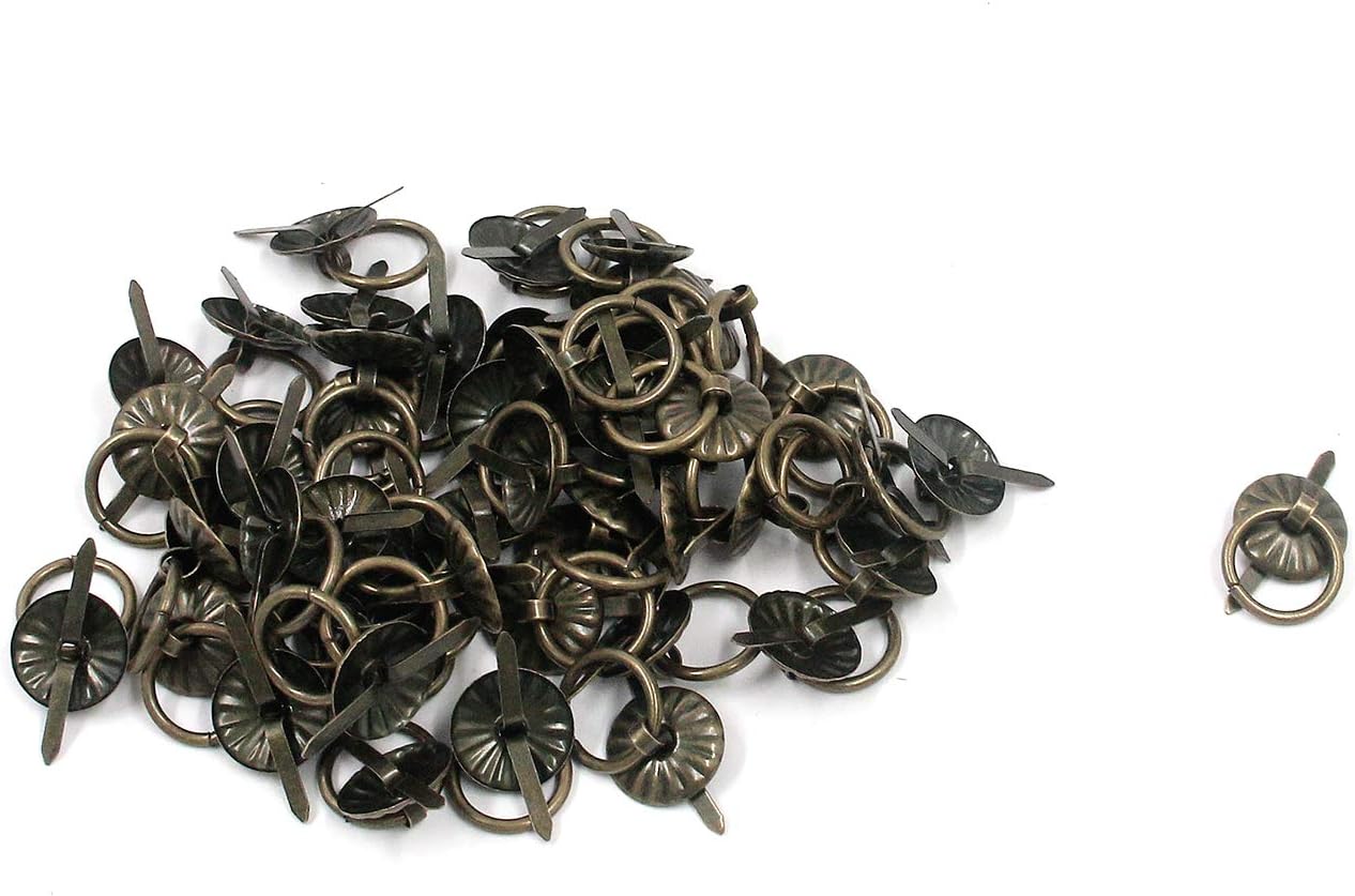 MY MIRONEY Sun Iron Hardware Door Pulls Antique Bronze Knobs Pulls Handles Jewelry Drawer Pull Ring Pack of 50