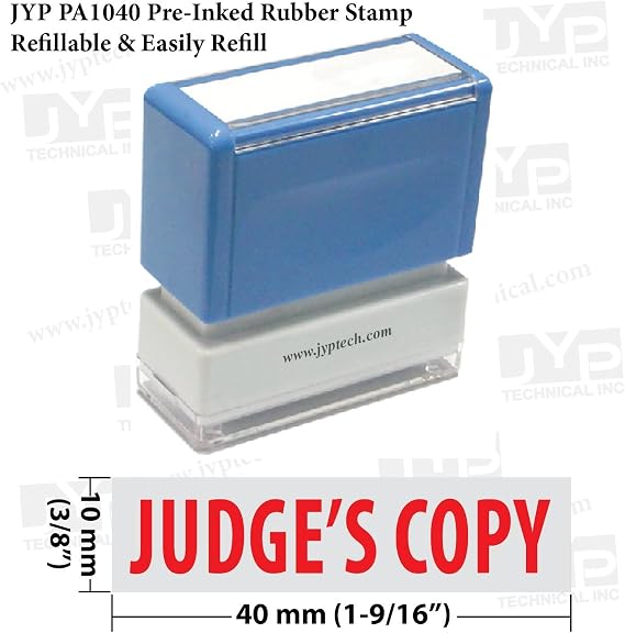 New JYP PA1040 Pre-Inked Rubber Stamp with Judge's Copy