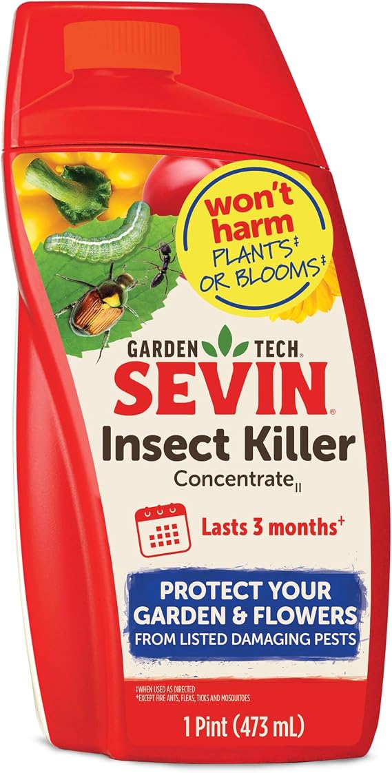 Sevin Insect Killer Concentrate 16 oz | Works on over 500 listed insects, lasts 3 months, easy-to-use garden and yard bug spray