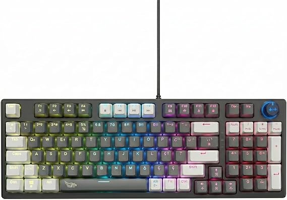 Numpadli RGB Kablolu Mekanik Gaming Klavye, Double Shot Tuş Takımı, Anti-Ghosting, Örgülü Kablo, Dayanıklı ABS Gövde, 96 Tuşlu Mekanik Oyuncu Klavyesi Mavi Switch KB-11