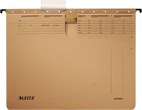 Leitz Alpha Askılı Dosya, Telli, A4, Kese Kağıdı Rengi, 10'lu Paket, 19143000