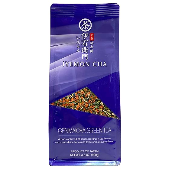 Iyemon Cha Genmaicha Green Tea, 100g roasted rice green tea from Japan