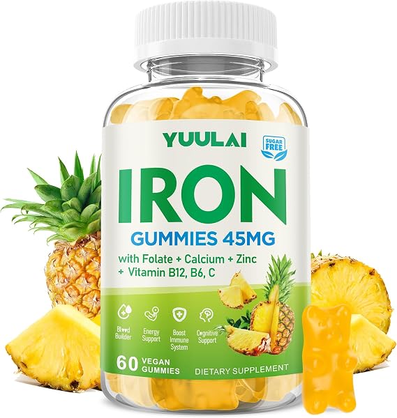 Iron Gummies for Women & Men, 60 Count