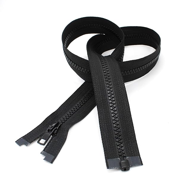 YKK Ski & Sport Vislon Zipper, Molded Plastic Separating -Medium Weight (Select Color) (Black, Length 24 inches) Made in USA