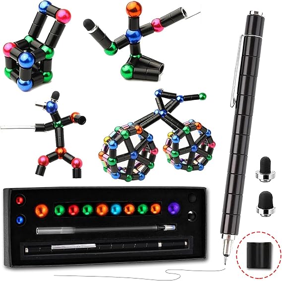 Fidget Pen,Magnetic Pen,Decompression Magnetic Toy Pen, Teen Girl Gifts, Gifts for Teenage Boys,Toy Gift for Kids or Friends (Black, Small)