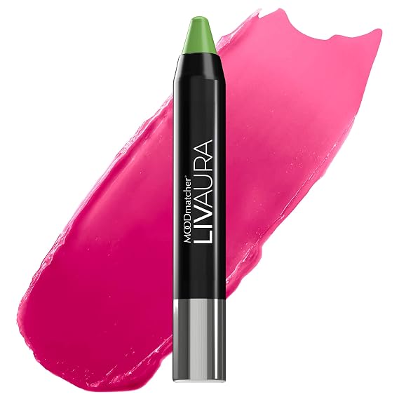 MOODmatcher LIVAURA Long Lasting Twist Stick Lipstick for Women Color Changing Moisturizing Cream Lipsticks, Smudge Proof Lip Stick, Easy to Apply Lip Makeup, Made in USA (Green)