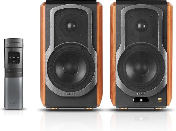 Edifier S1000W WiFi Audiophile Active Bookshelf 2.0 Speakers, 120W RMS Wireless HiFi Bluetooth Sound System Works with Alexa, Optical/RCA x 2 Coaxial, Supports AirPlay 2, Spotify Tidal Connect- Pair