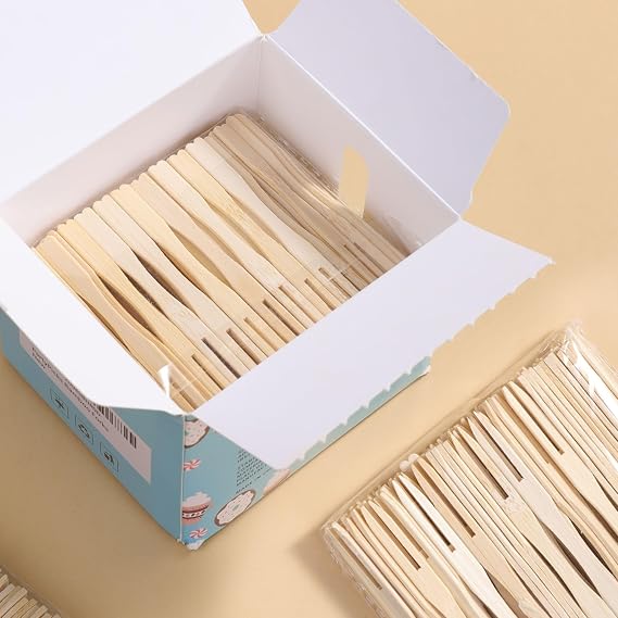 500 Count Bamboo Appetizer Forks & Toothpicks,PartyPicks Bamboo Fork, 3.5-Inch Mini Forks for Appetizers, Cocktail Parties, Fruits, Charcuterie - Wooden Food Picks Accessories.