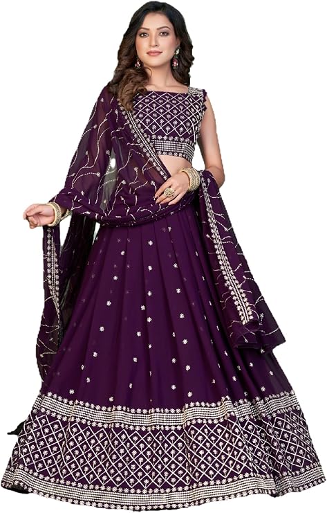 STELLACOUTURE Ready to Wear Lehenga Choli Set for Women, Designer Indian Traditional Wedding Navratri Party 287-O