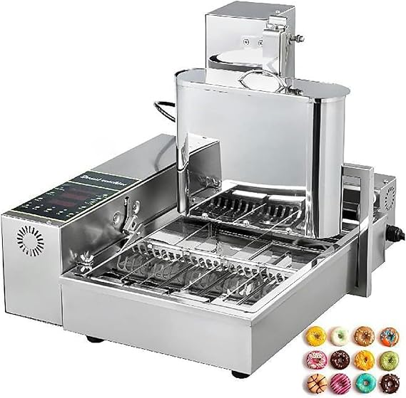Commercial Automatic Donut Machine, Stainless Steel Donut Maker for Snacks - Adjustable Thickness and Temperature Controls-1pc