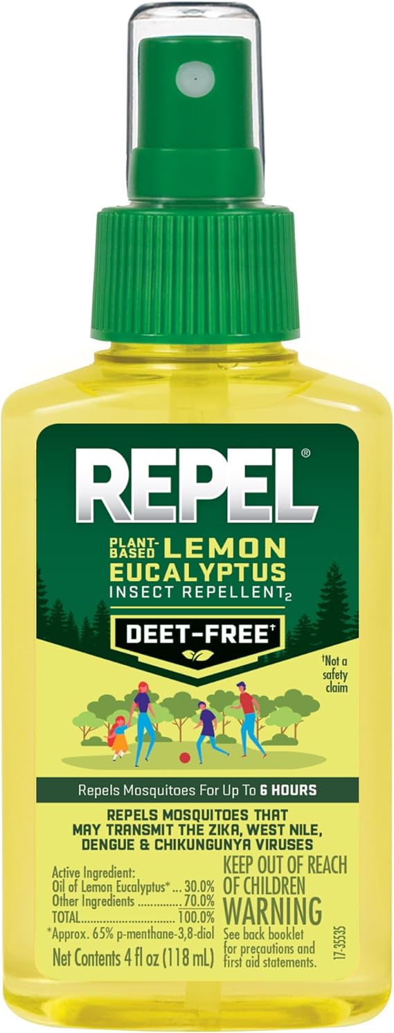 Repel Plant-Based Lemon Eucalyptus Insect Repellent 4 Ounces, Repels Mosquitoes Up To 6 Hours, 6-Pack