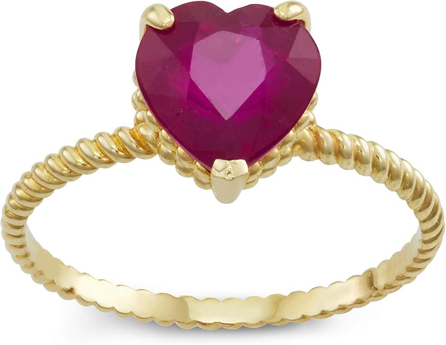Tiara 10K Gold Ruby Heart Ring