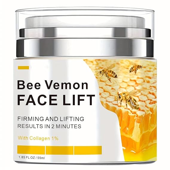 Bee Venom Cream, Bee Venom Face Lift Cream for Firming Moisturizing Lifting & Recovery, Anti-Aging Moisturizer with Collagen for All Skin Type 1.85 FL.OZ