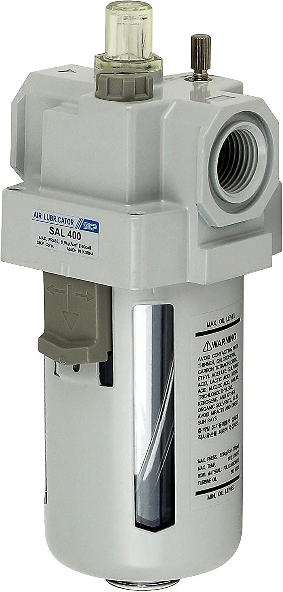 PneumaticPlus SAL400-N06B Compressed Compressed Air Line Lubricator 3/4" NPT, Poly Bowl, Bracket