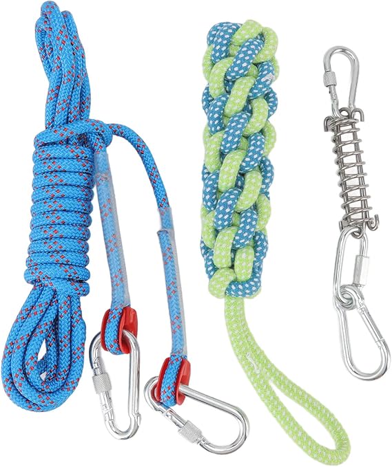Spring Pole Dog Toy with Cotton Rope for Small Medium Large Pets Gentle Gum Cleaning Safe and Easy to Use