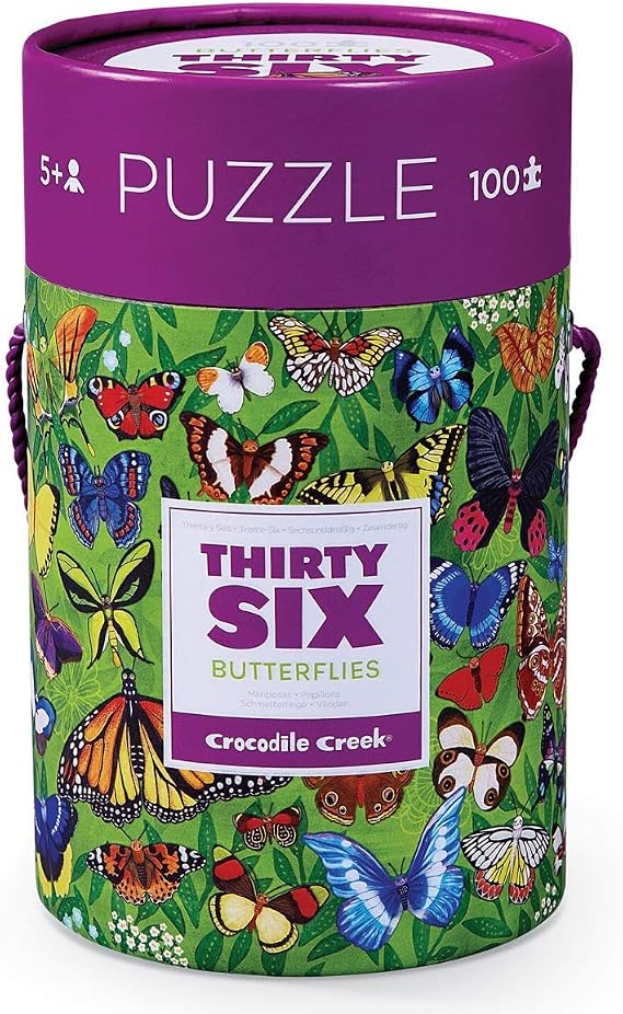 Crocodile Creek, Puzzle Cannister 36 Butterflies 100 Pieces