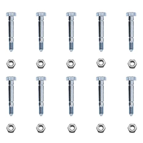 Mr Mower Parts Snow Blower Shear Pins Bolts Nuts 10 Pack Compatible with Ariens 51001500, 510015, AM122156, AM136890, 13865, 7091550, 91550, 3285-11, 828D, 924DE, 1032D, 1128DE, 1128DDE, 1332DDDE