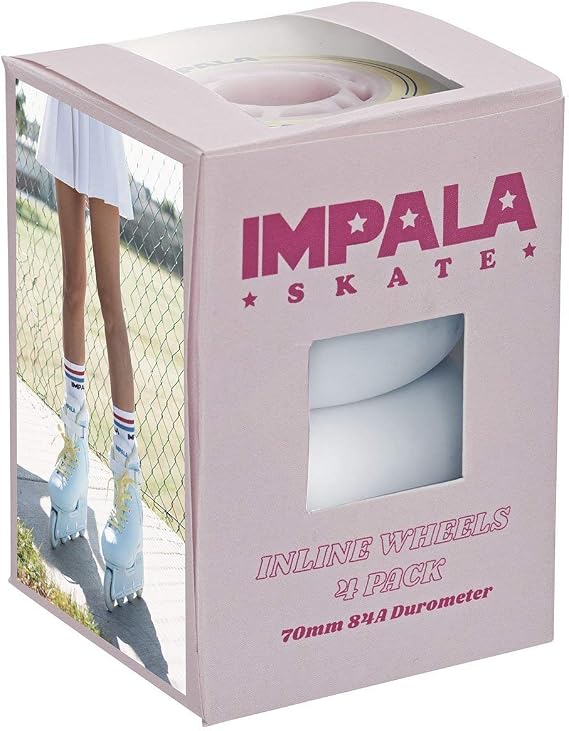 Impala Skates Replacement Inline Wheels 4pk SkyBlueYellow 70mm