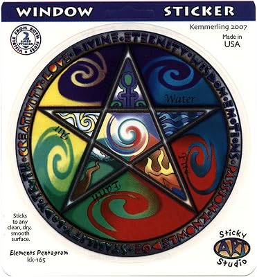 Peacemonger Elements Pentacle Art Decal Window Sticker