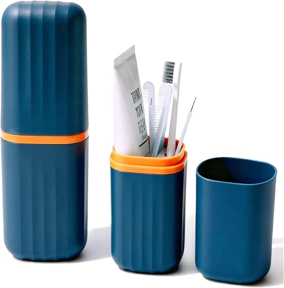 Toothbrush Travel Case, 2-in-1 Toothbrush Holder with Mouthwash Cup