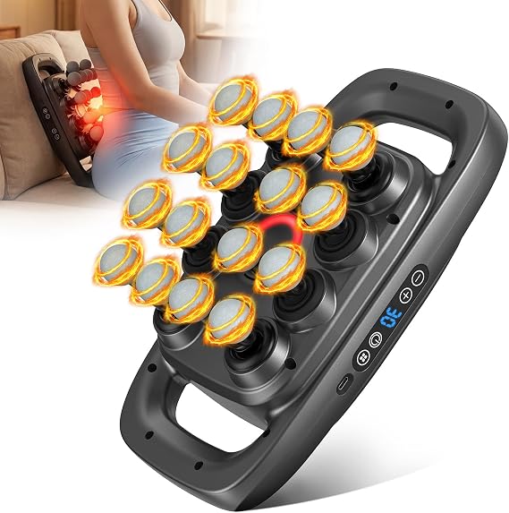 16 Head Massage Gun Deep Tissue, 15mm Deep Amplitude Percussion Massager, Multi Heads Electric Muscle Massager for Athletes and Large Muscle Groups, 30 Speeds -Fathers Day Dad Gifts