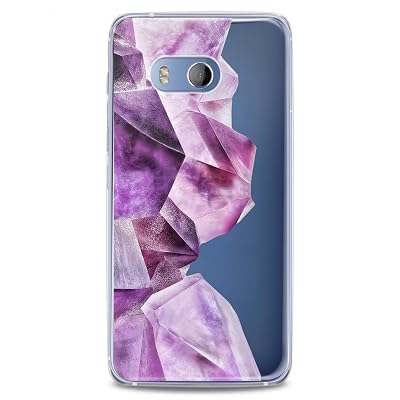 TPU Case Replacement for HTC Desire U20 5G 19 Plus U19e U11 Life 12S Ultra x10 Purple Amethyst Cute Girls Beautiful Clear Design Stones Cute Flexible Silicone Slim fit Soft Print Royal Woman