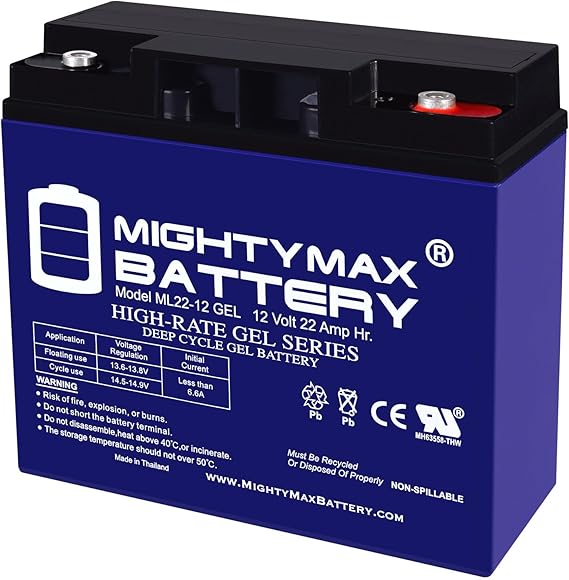 Mighty Max Battery 12V 22AH GEL Battery Replaces FireLite ECC-50DA(E) Command Center