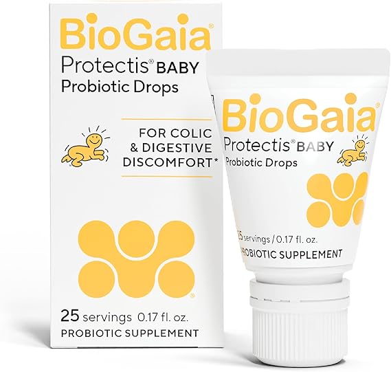 BioGaia Baby Probiotic Drops - Baby Essentials for Colic & Gas Relief, Safe for Newborns, Reduces Crying, Fussing, Colic, Gas, Spit-ups and Constipation, No allergens, Dairy, Soy, Gluten, or Sugar