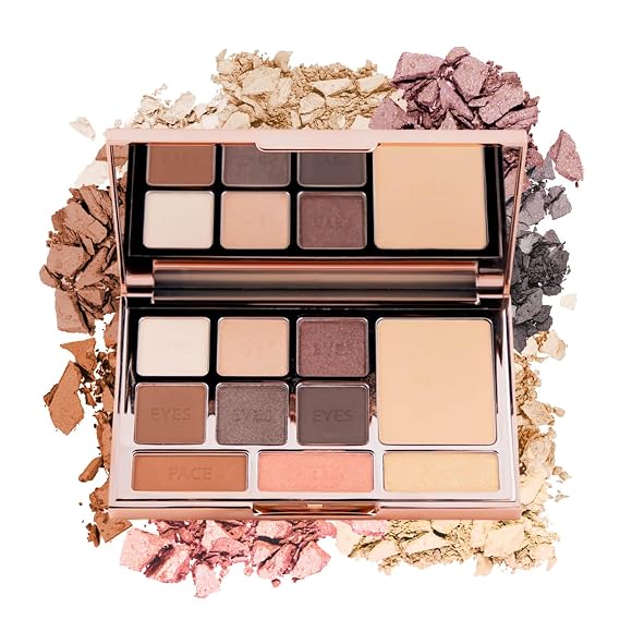 LUMINESS Face Time Essentials Face Palette - Includes Bronzer, Blush, Highlighter, Face Powder and 6 Eyeshadows - Highly Pigmented, Long-Wearing Makeup Palette - Silky Smooth, Easy to Blend