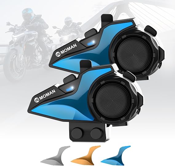 Moman Motorcycle Intercom, 2-Way Intercom Communication Systems(H2E 2 Pack)