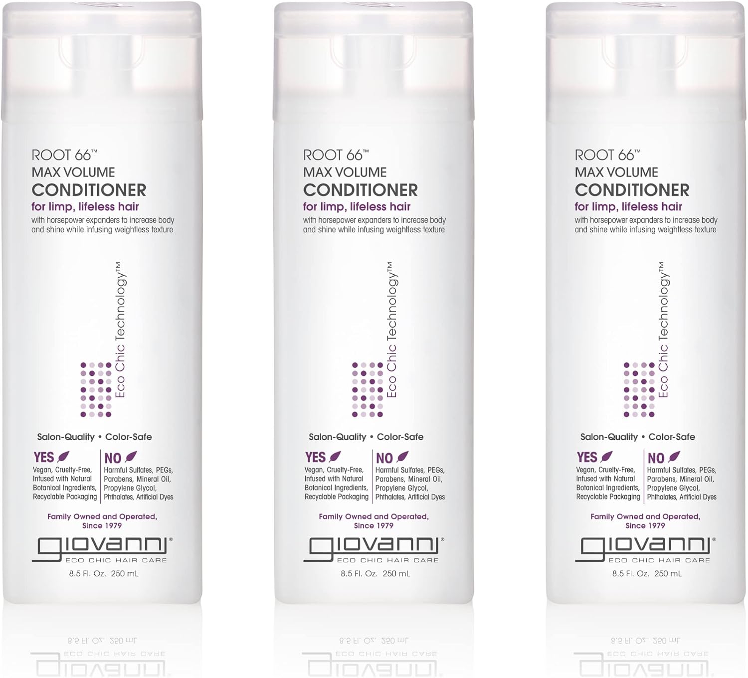 GIOVANNI 2chic Root 66 Max Volume Conditioner - Conditioner for Fine Hair, Helps Strengthen & Protect Fine, Lifeless Hair, Volumizing Conditioner, Natural Botanical Ingredients - 34 Fl Oz 4 Pack