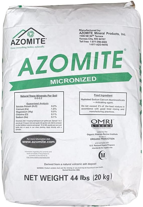 Azomite Raw Supply Organic Trace Mineral Powder 44LB Micronized, White