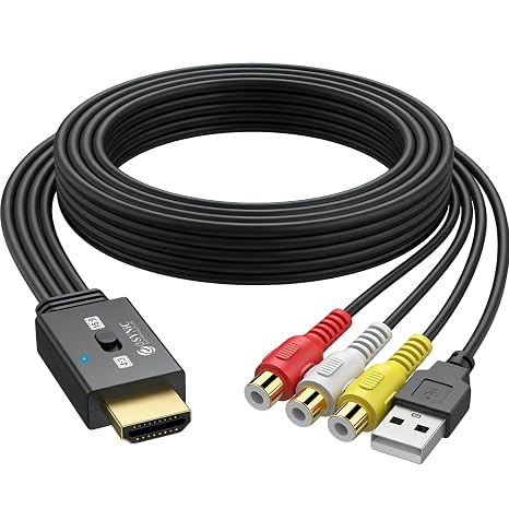 eSynic Professional RCA to HDMI Converter 1080P@ 60Hz AV to HDMI Adapter