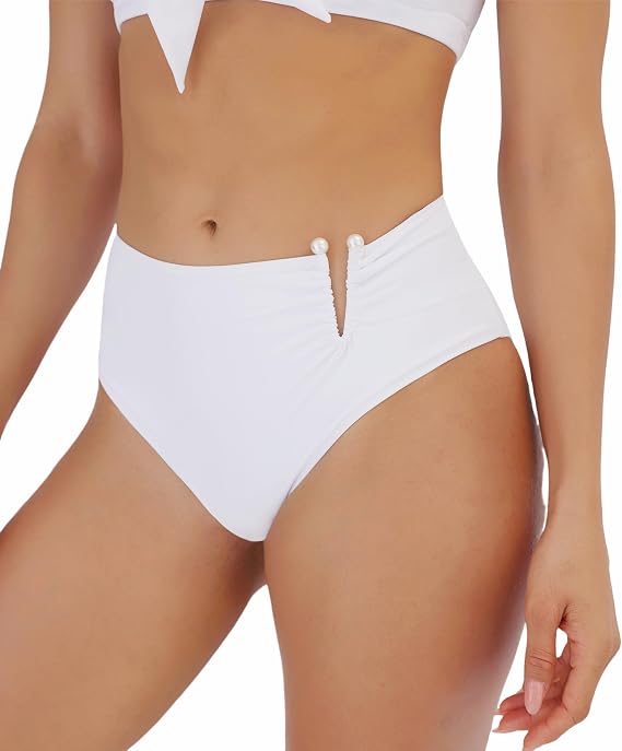 Women High Waisted Bikini Bottom Tummy Control Swim Bottom Full Coverage Bathing Suit Bottoms