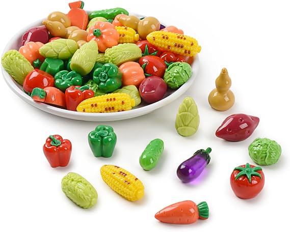 70PCS Mini Resin Vegetable Figurines Miniature Vegetable Figurines Tiny Mini Food for Home House Grocery Photography Party Decoration