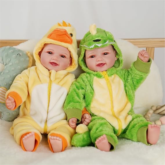 BABESIDE Baby Dolls Twins -17'' Cute Soft Body Realistic Newborn Twin Dolls