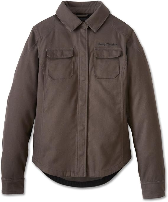 Harley-Davidson Women's Operative 2.0 Armored Motorcycle Riding Shirt Jacket Brown 98199-24VW