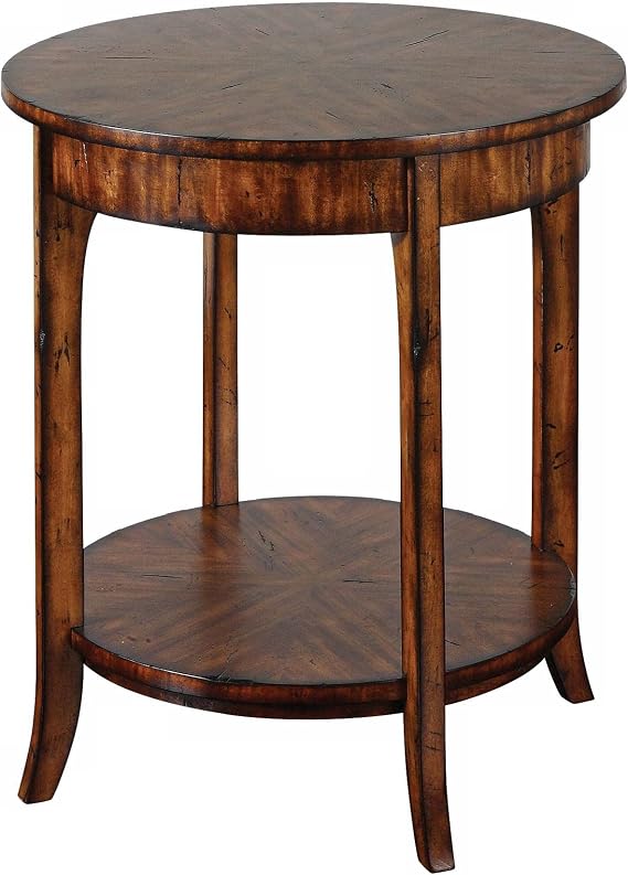 Uttermost Carmel Distressed Veneer Lamp Table