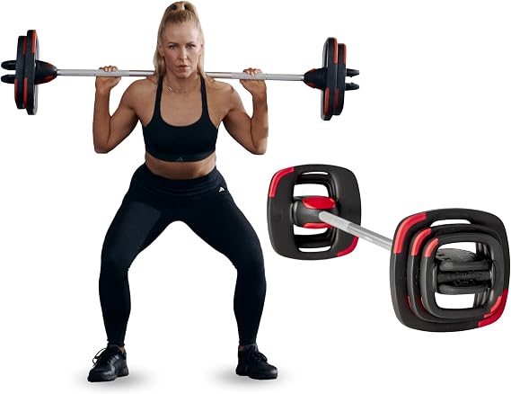 Les MillsTM SMARTBARTM And Weight Plate Set Exercise Bundle for Total Body Workouts