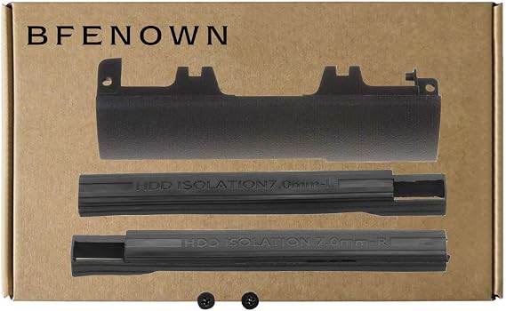 Replacement HDD Hard Drive Disk Caddy Cover + 7mm Isolation Rubber Rails for Dell Latitude E6540 6540