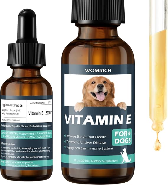 Vitamin E for Dogs - Vitamin E Oil for Dogs - Improve Skin & Coat Health
