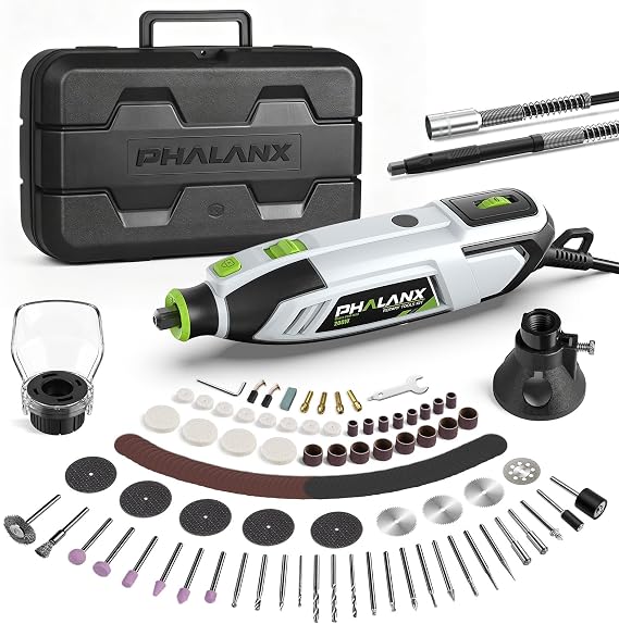 200W Rotary Tool Kit, 10000-38000 RPM 6 Speed Multi-Tool with Flex Shaft & 132pcs Accessories Kit, Power Rotary Tools for DIY Crafts, Engraving, Sanding, Polishing & Drilling