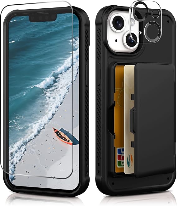 for iPhone 14 Plus Case Wallet, Black