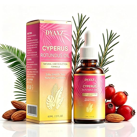 Organic Cyperus Rotundus Oil Natural Hair Growth Inhibitor Body Oil for Face & Body, Gentle Plant Extract, Soothing Moisturizer, 60ml (01)